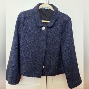 Hill House Bea Jacket Navy Black Tweed Size M​